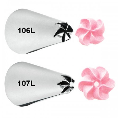 Wilton Decorating Tip Set - Flower Nozzle #106, #107 for left-handers