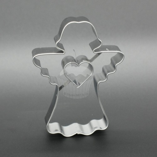 Stainless steel cookie cutter - angel II. with a heart