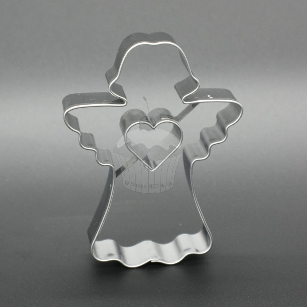 Stainless steel cookie cutter - angel II. with a heart