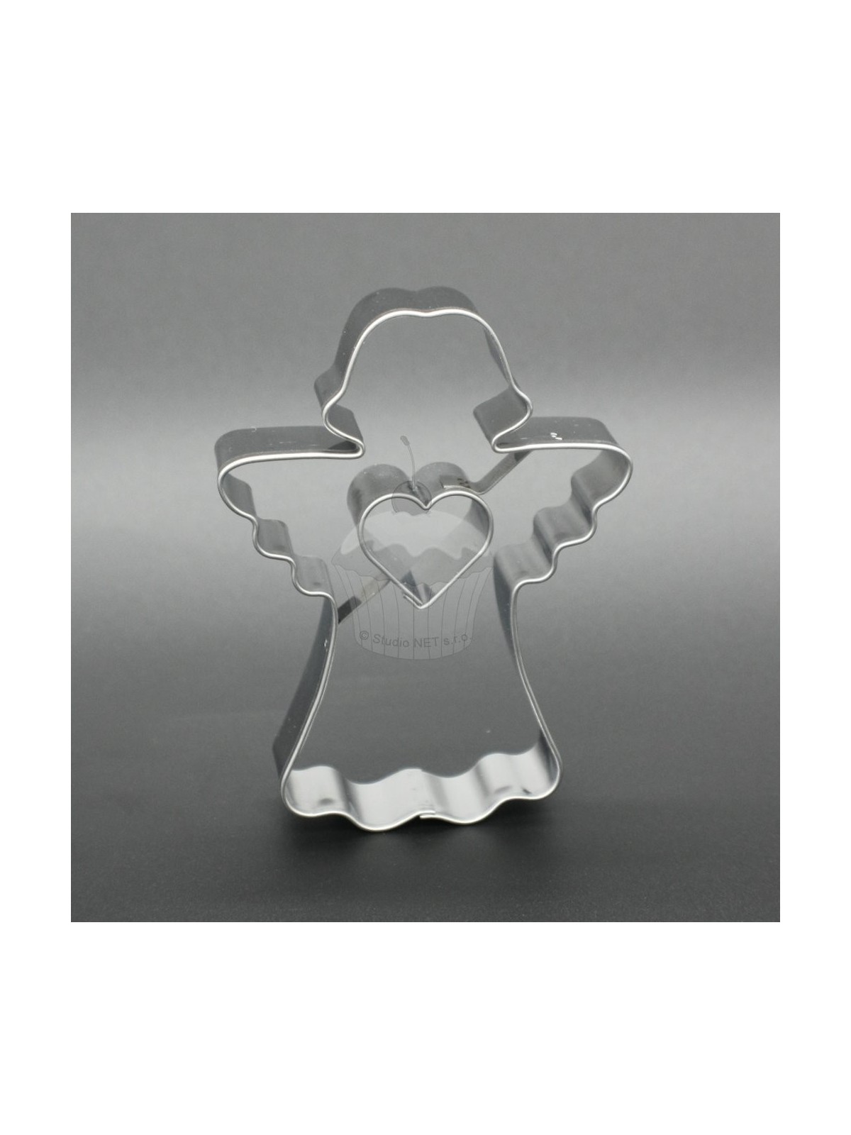 Stainless steel cookie cutter - angel II. with a heart