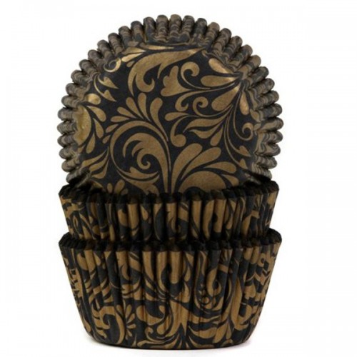 HoM pastry baskets - black / gold - 50pcs.