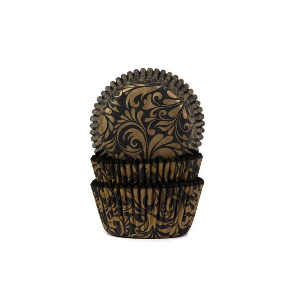 HoM pastry baskets - black / gold - 50pcs.