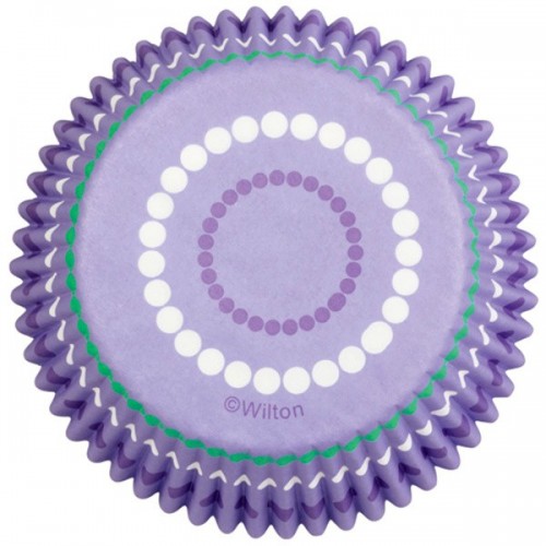 Wilton mini cukrářské košíčky - tečkovaný kruh - fialový 100ks