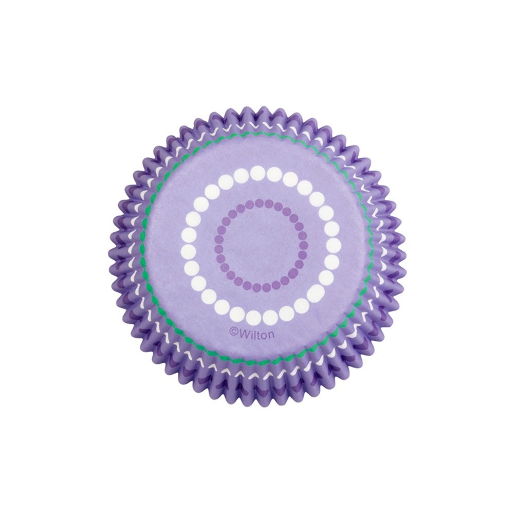 Wilton mini cukrářské košíčky - tečkovaný kruh - fialový 100ks
