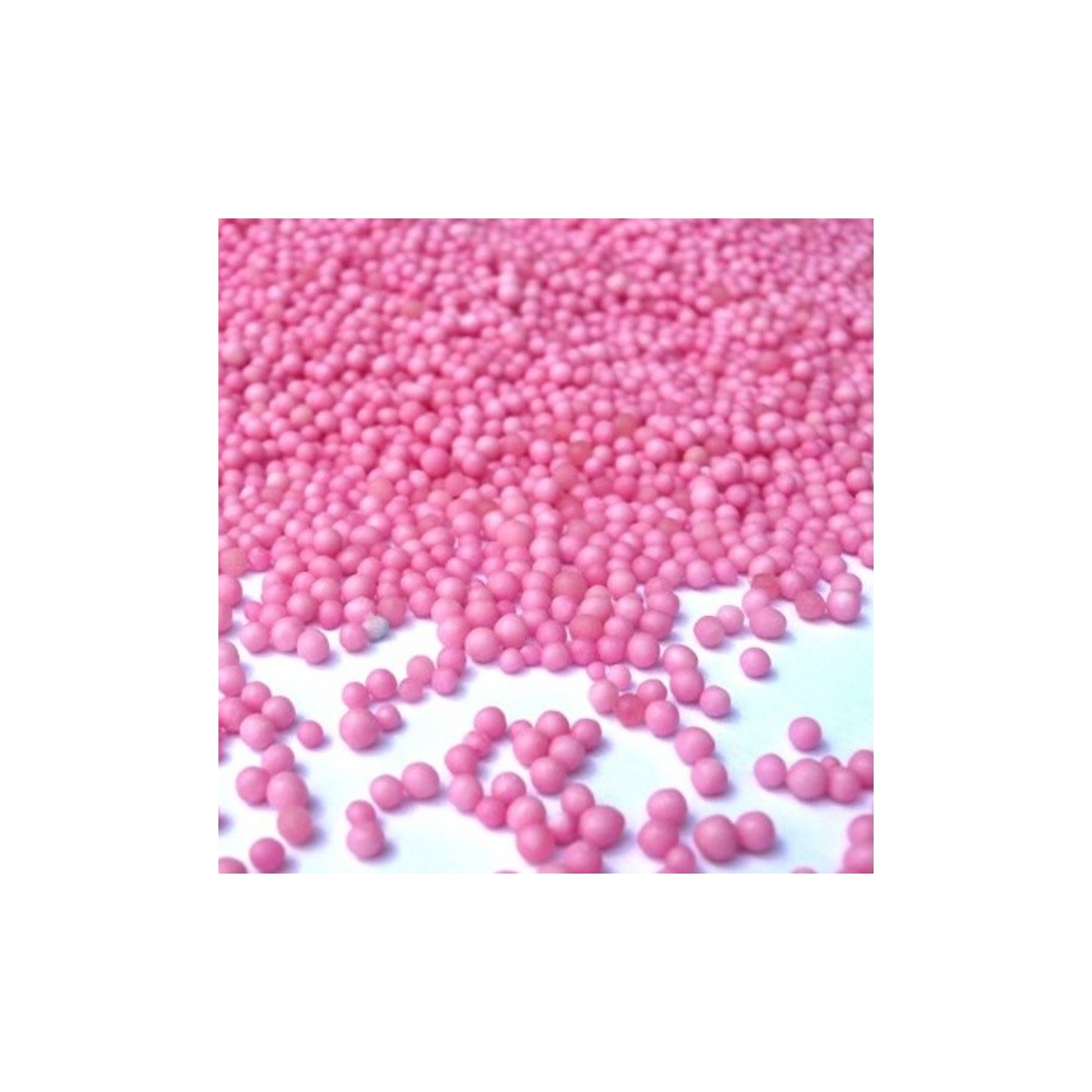 Sugar pearls tiny pink - 100g