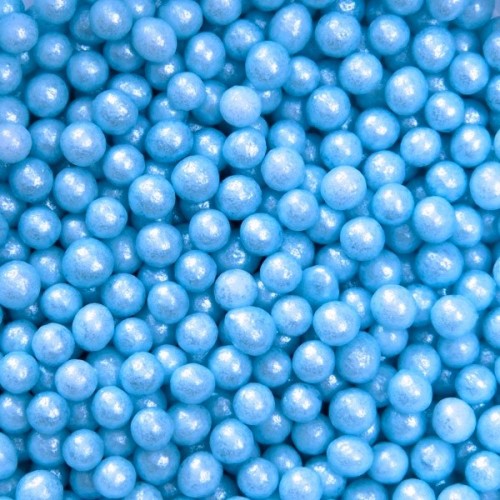 Koraliki cukrowe 4mm - niebieska masa perłowa - 100g