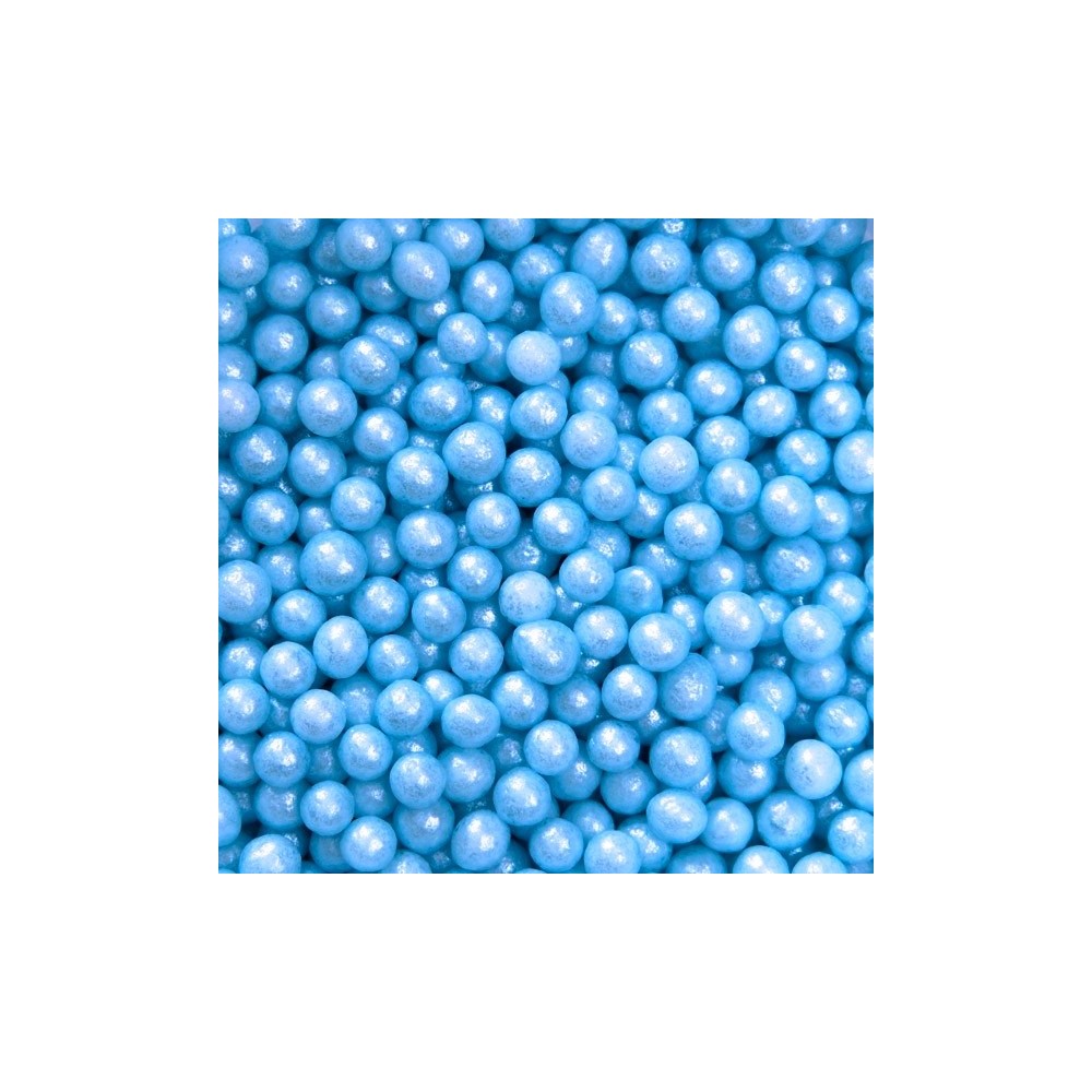 Cukrovej perličky 4mm - modrá perleť - 100g