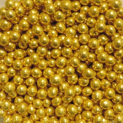 Cukrové perličky II. 6,5mm - zlaté - 50g