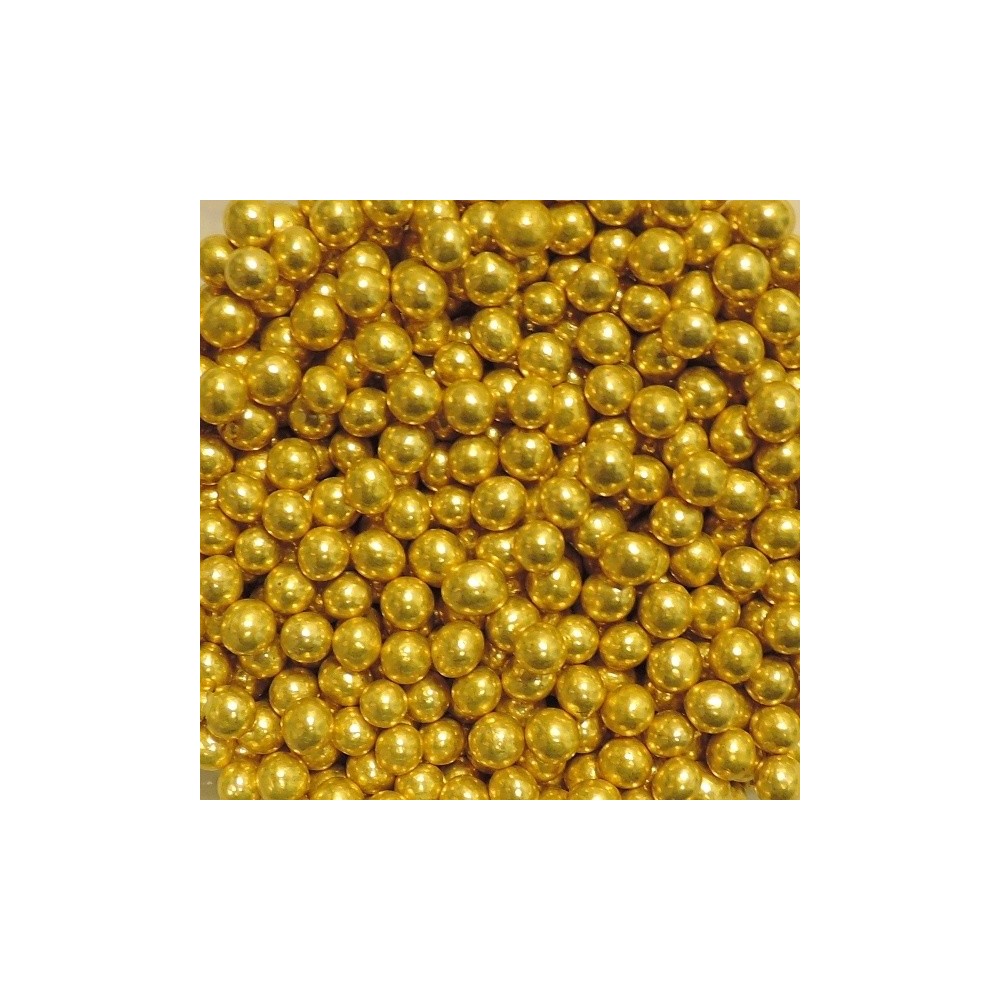 Cukrové perličky II. 6,5mm - zlaté - 50g