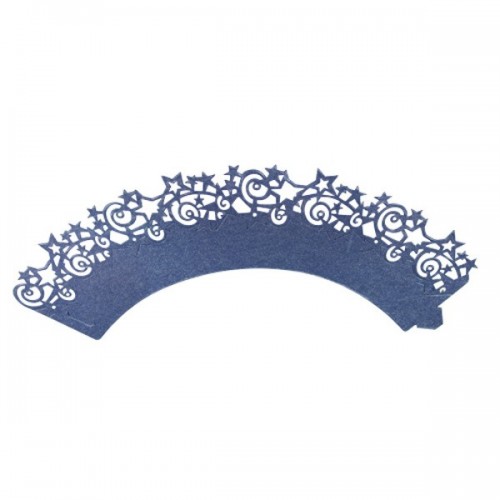 PME Cupcake Wrappers - lace cup - navy blue - 12pcs