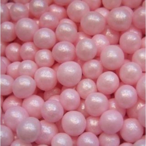 Cukrovej perličky 4mm - růžová perleť - 100g