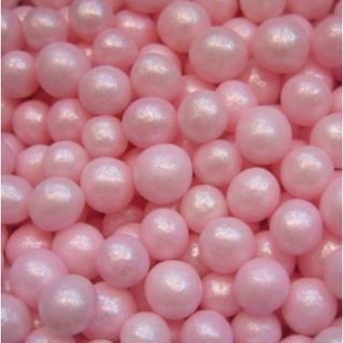 Sugared pearls 4mm - pink iridescent - 100g