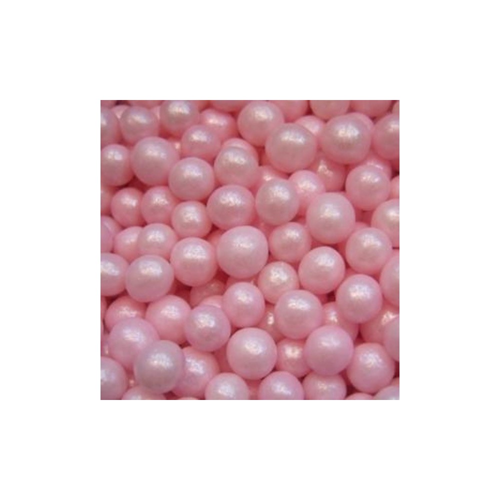 Zuckerkugeln 4mm - rosa schimmernd - 100g.