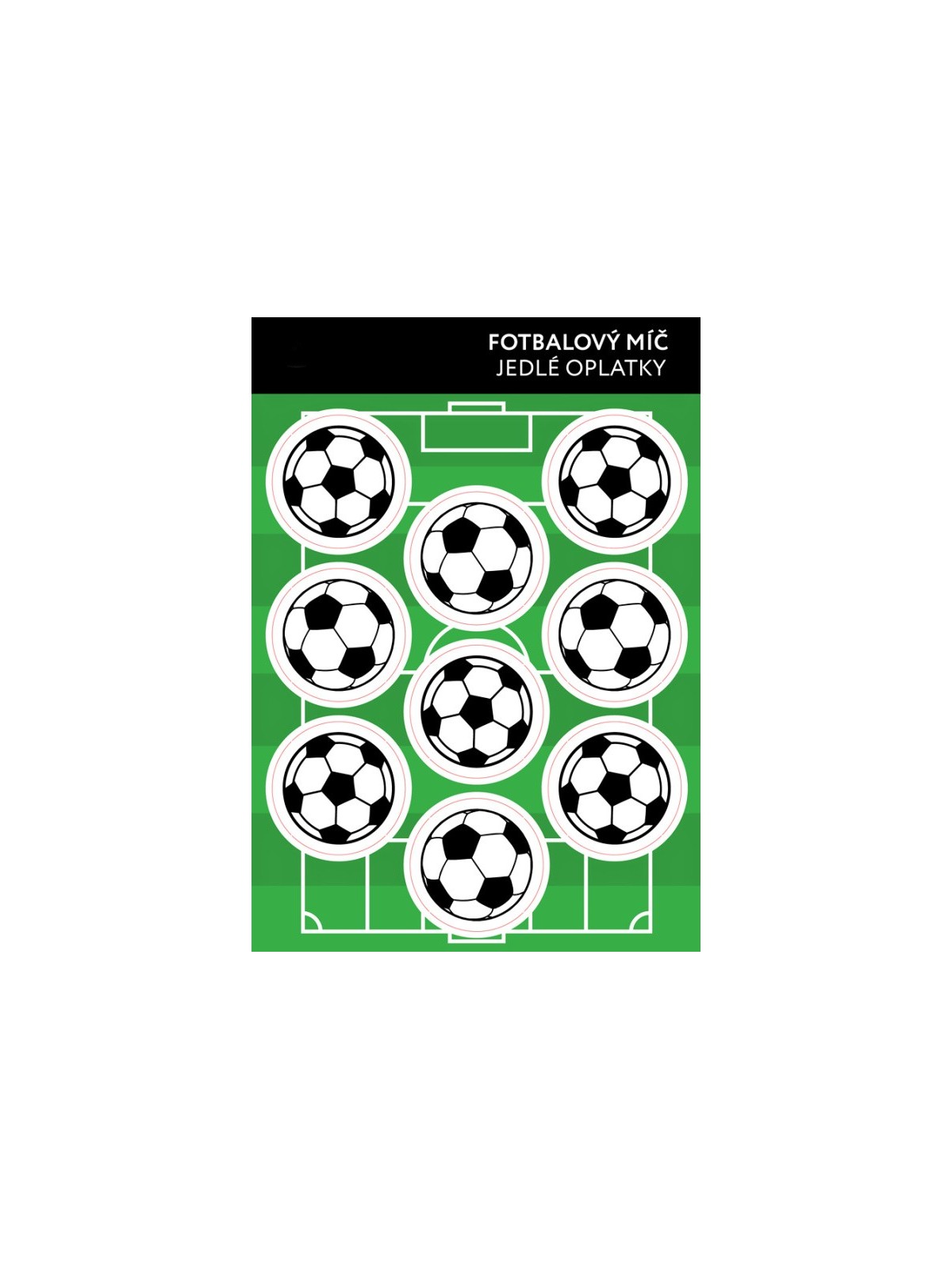 Edible paper card - soccer ball - 9 pieces