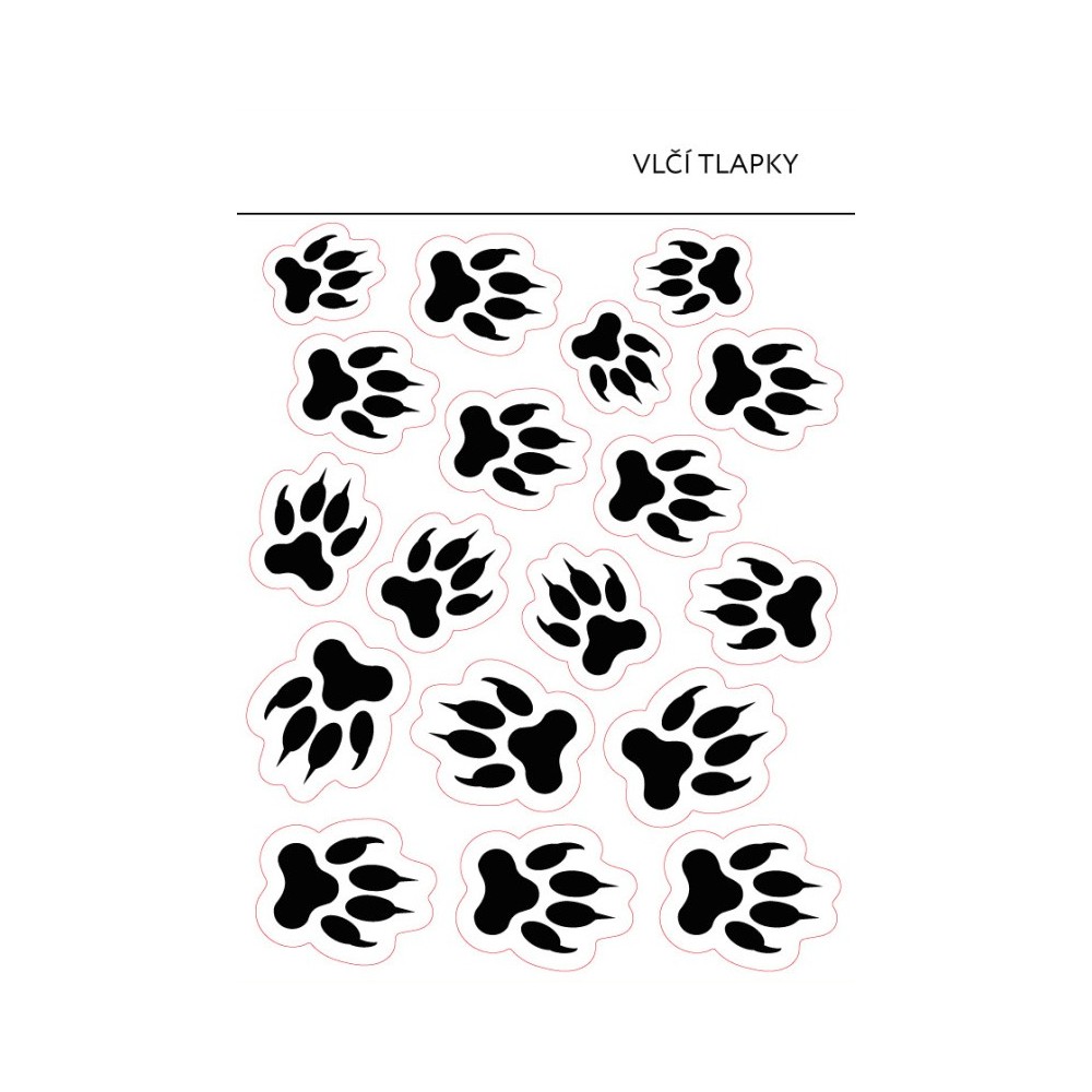 Edible paper card - wolf paws - 18 pcs