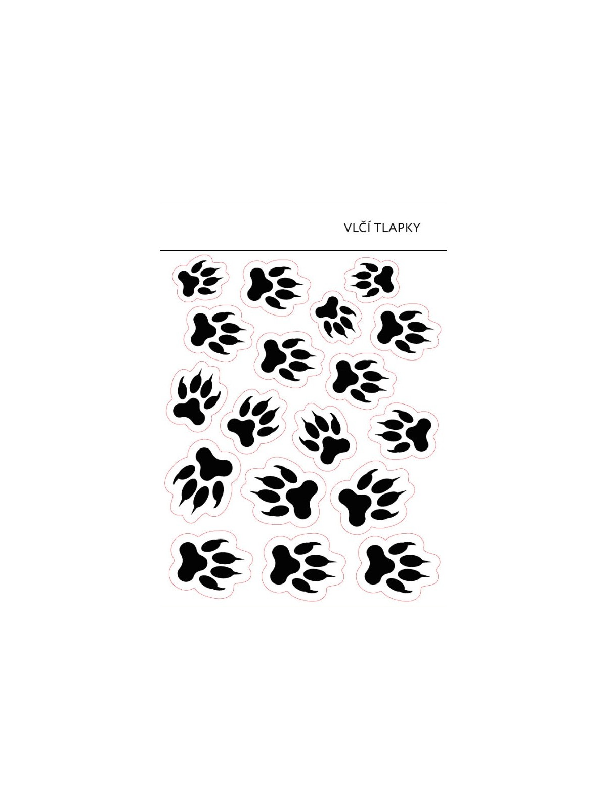 Edible paper card - wolf paws - 18 pcs