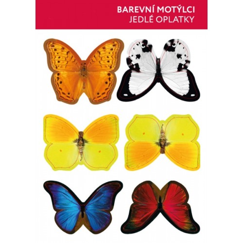 Edible paper - colorful butterflies 6 pcs