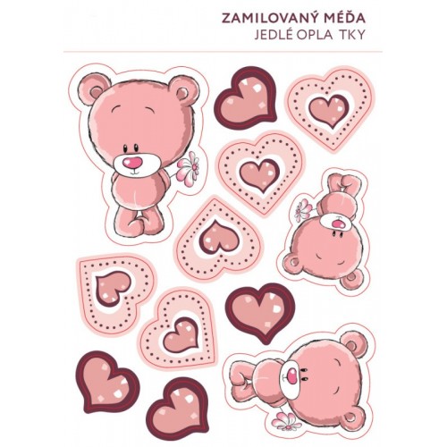 Essbare Papier Karte - Love Teddybär - 11pcs
