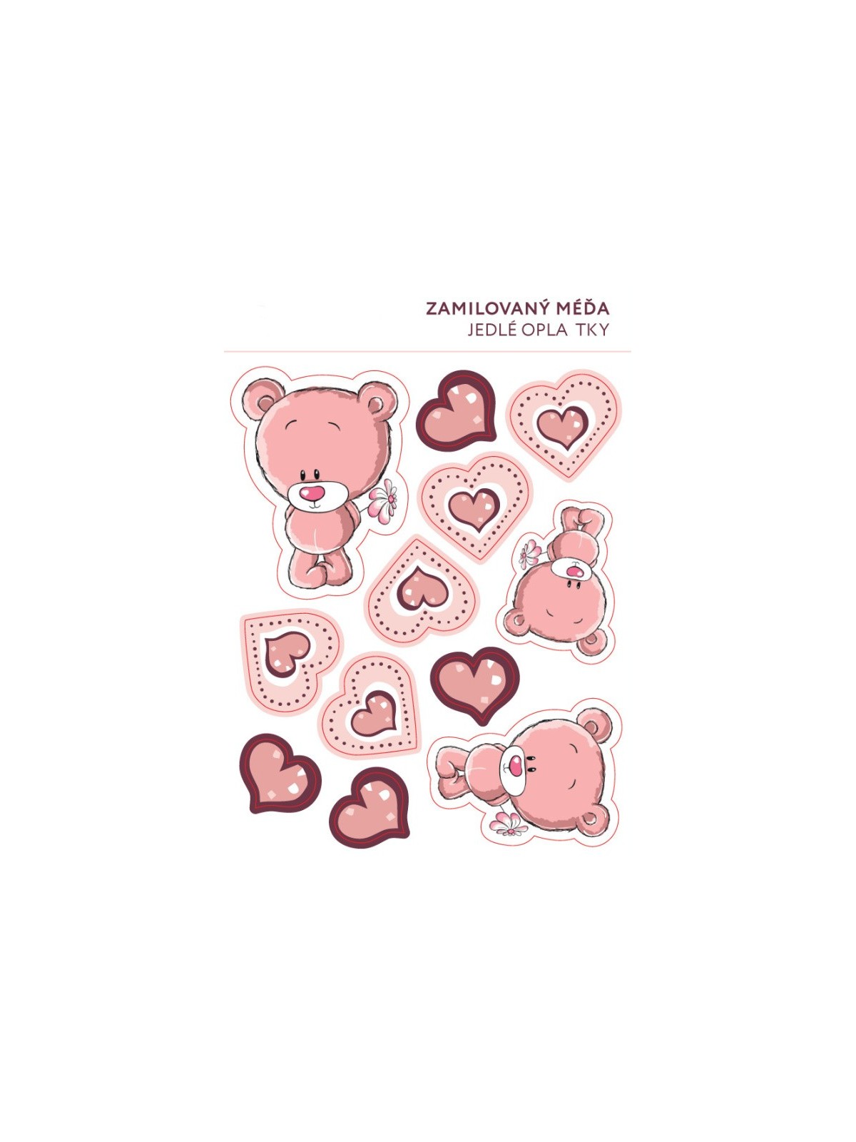 Edible paper Card - Love teddy bear - 11pcs