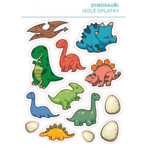 Edible paper card - Dinosaurs mix - 13 pcs