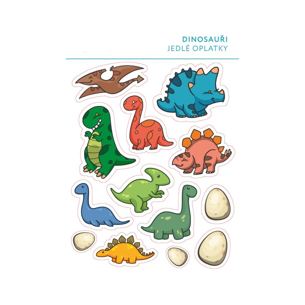 Edible paper card - Dinosaurs mix - 13 pcs