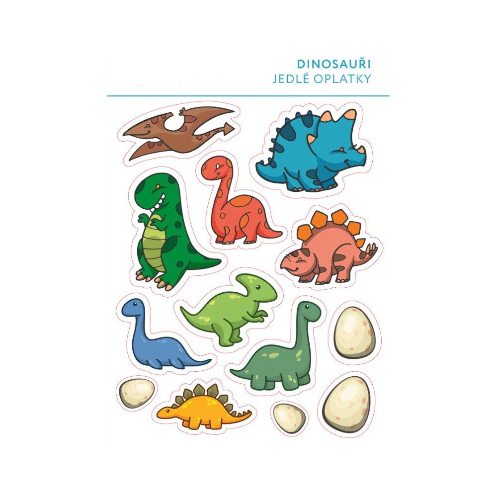 Essbare Papier - Dinosaurier-Mix - 13Stk