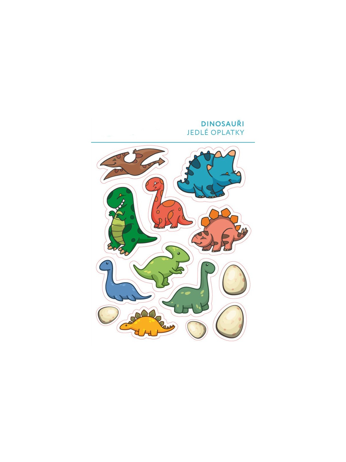 Edible paper card - Dinosaurs mix - 13 pcs