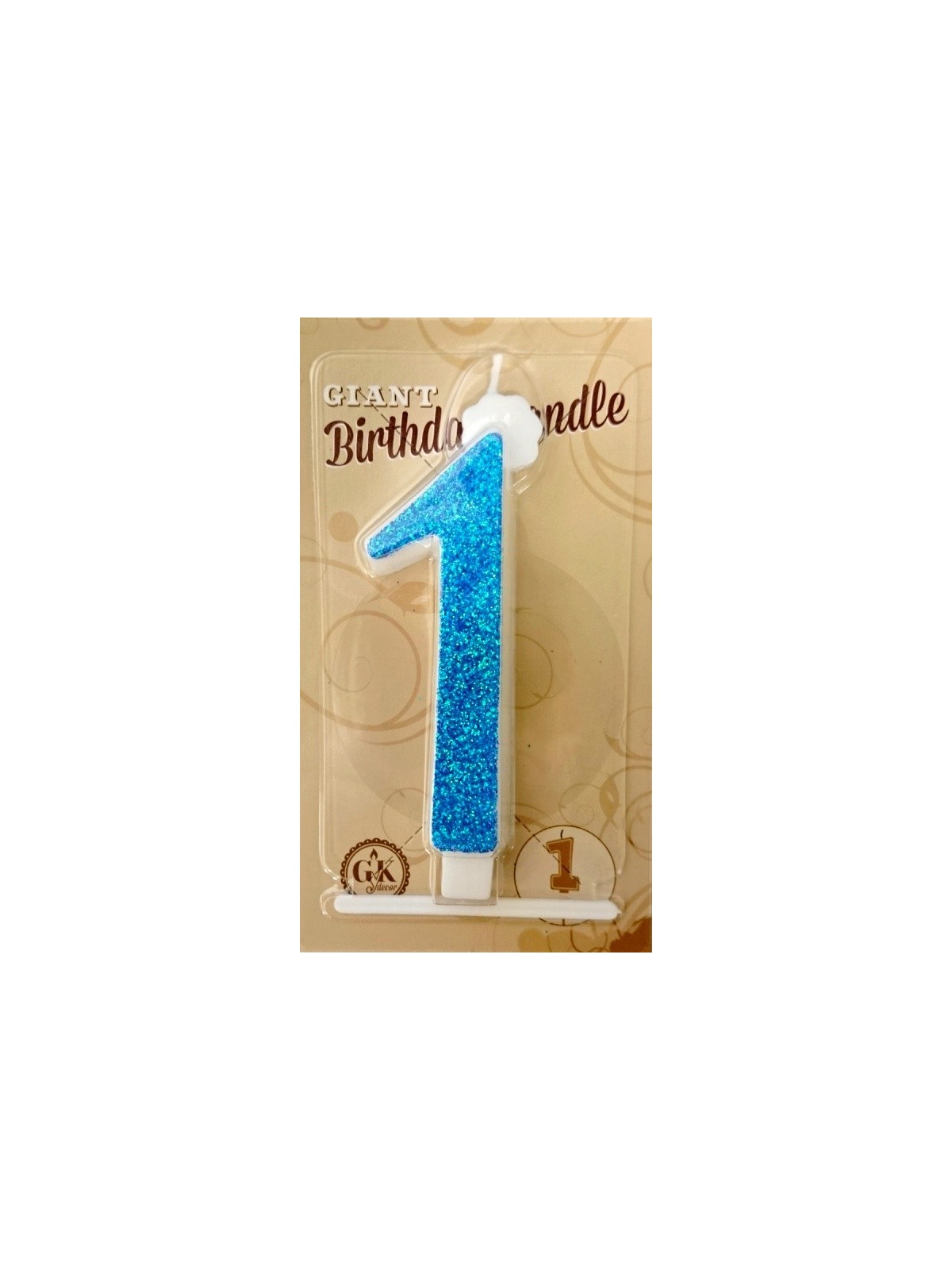 Cake candle large - glitter blue - 1