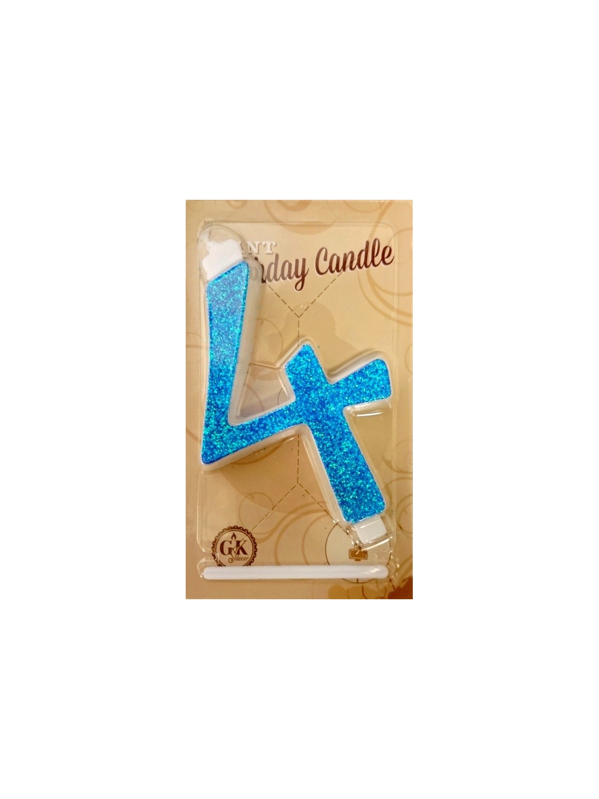 Cake candle large - glitter blue - 4