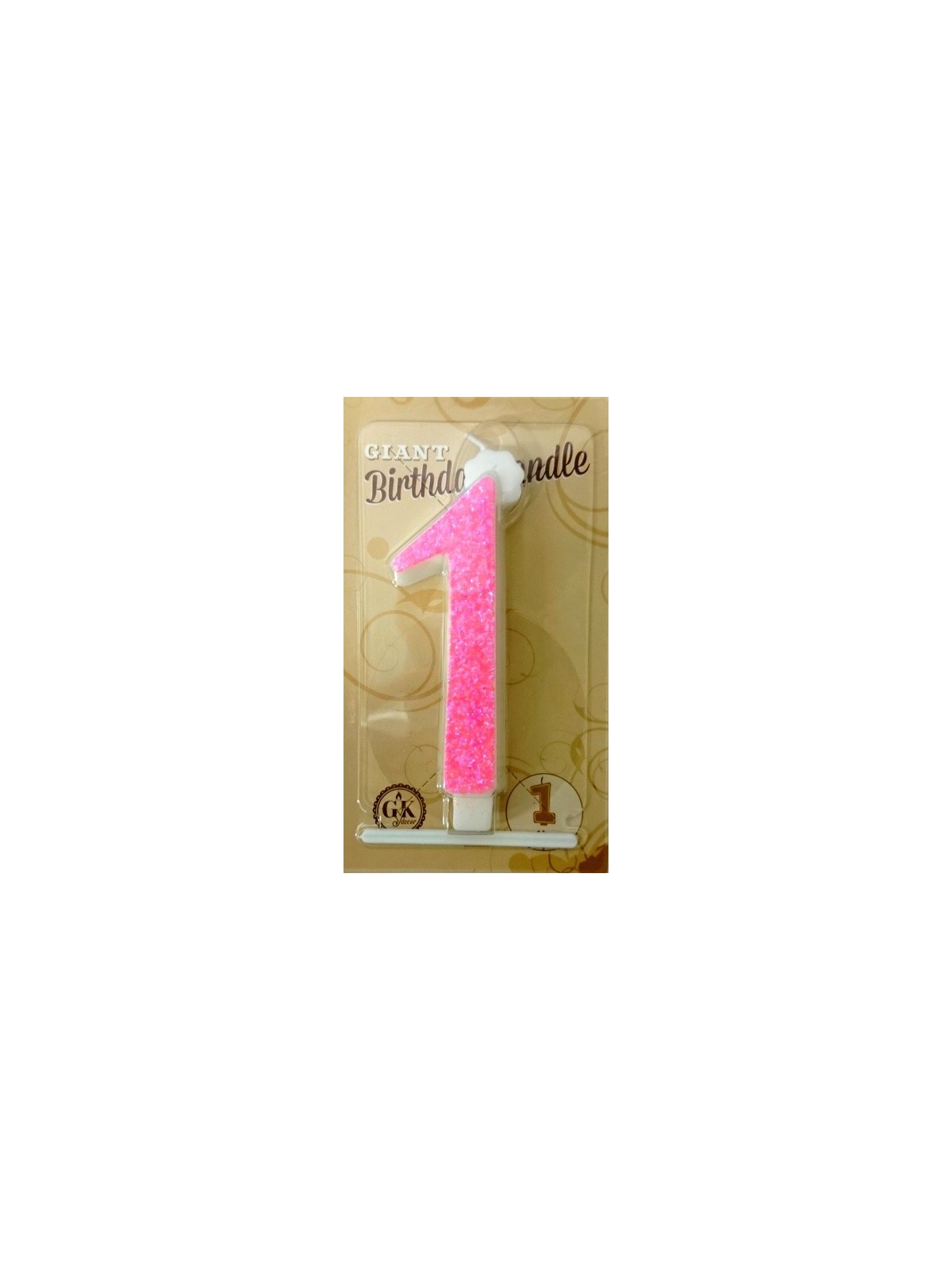 Cake candle large - sparkle pink - 1