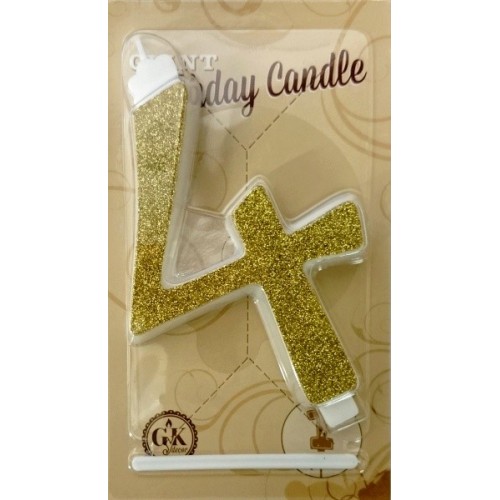 Large cake candle - glitter gold - 4