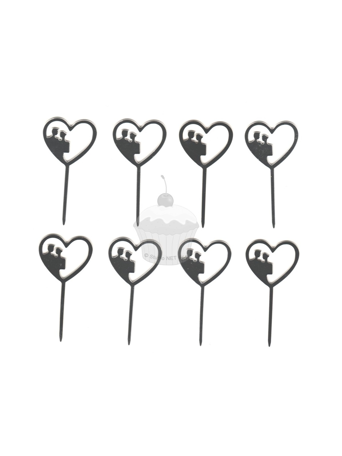 Plug small - newlyweds in heart - 8 pcs