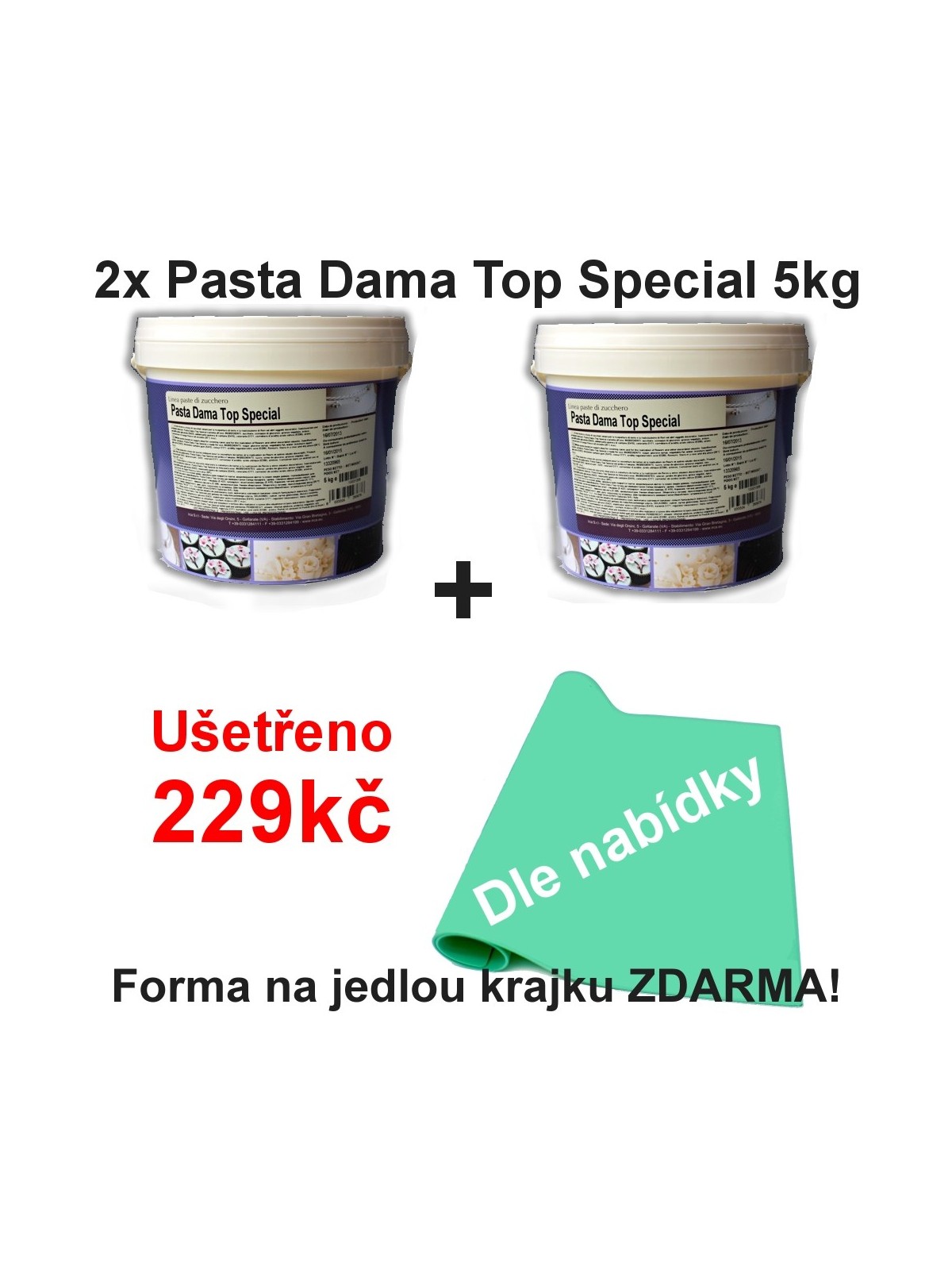 2x Pasta Dama TOP Spezial - 5 kg + silikon matte für essbare Spitze