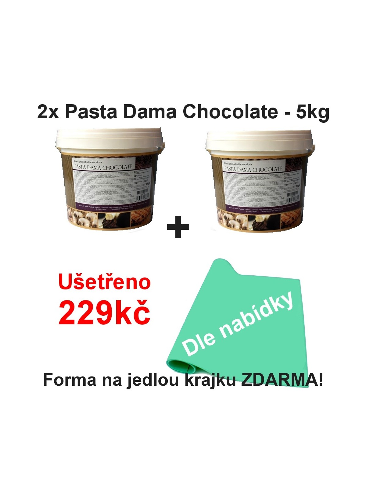 2x Pasta Dama Chocolate - 5kg + siliconmatt for edible lace