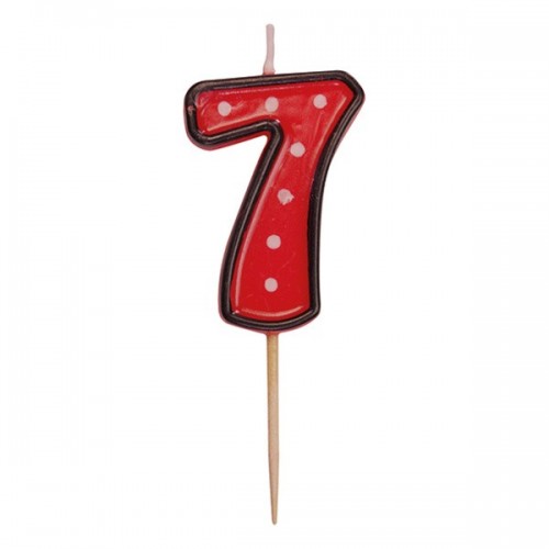 Party cake candle red on a stick - 7