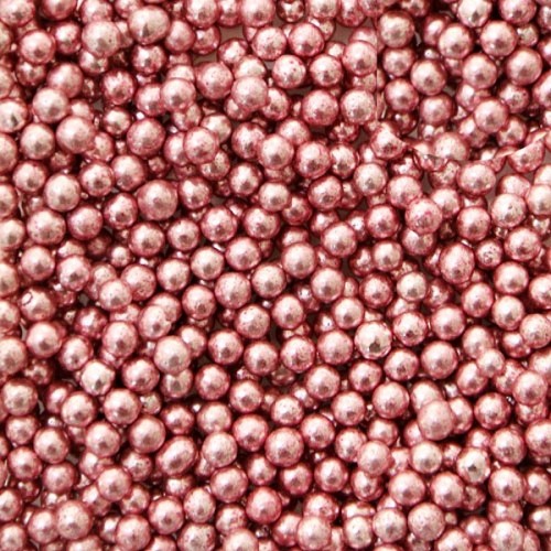 Sugar beads 3-4mm - metallic old rose - 100g