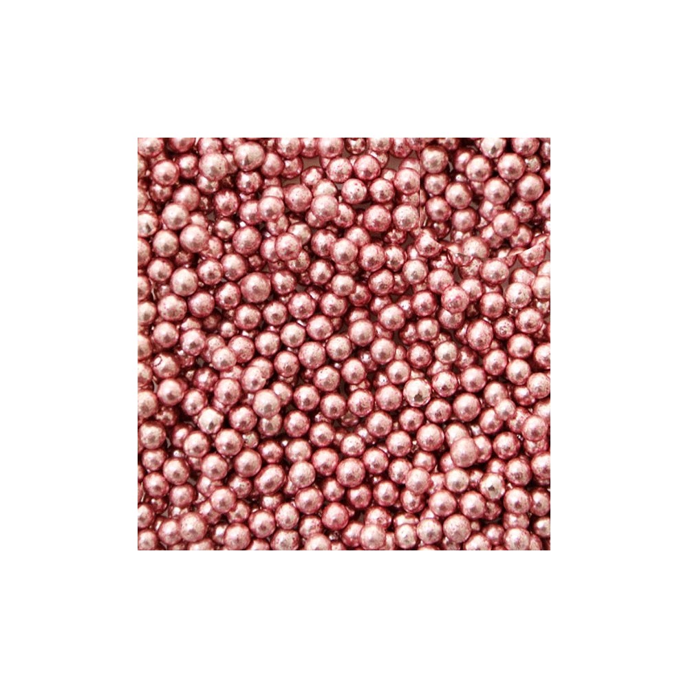 Sugar beads 3-4mm - metallic old rose - 100g