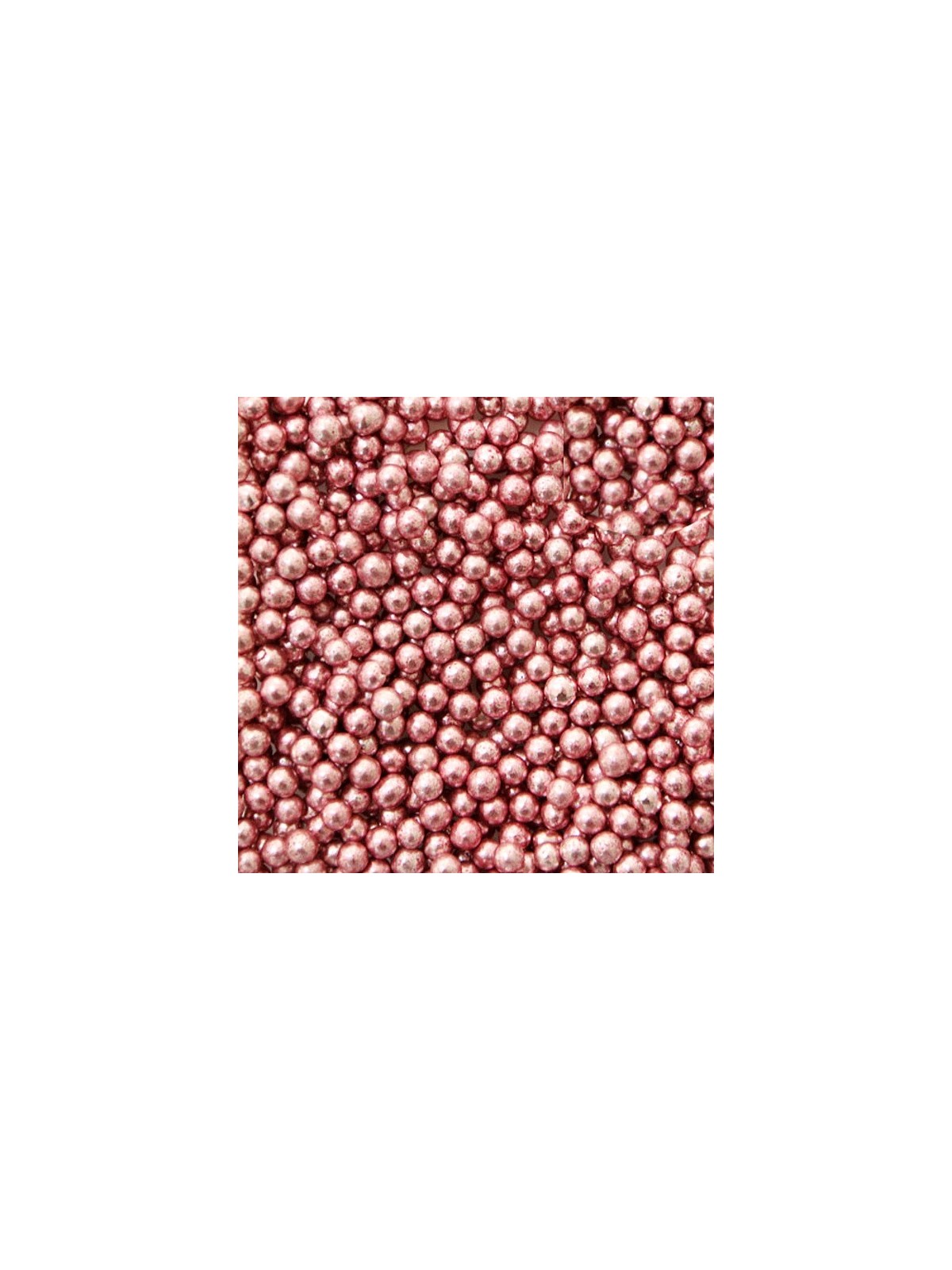Cukrové perličky 3-4mm - metalická starorůžová - 100g