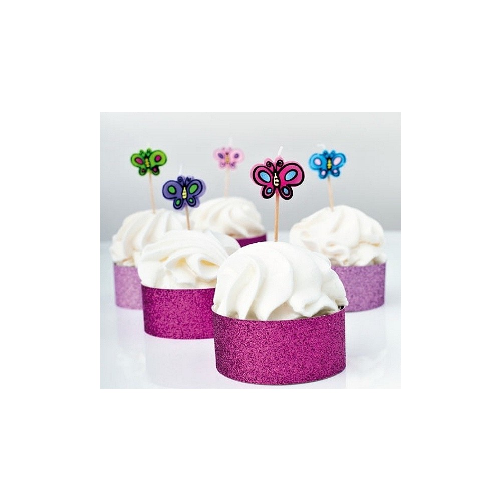 Cake candle - butterflies - 5 pcs.