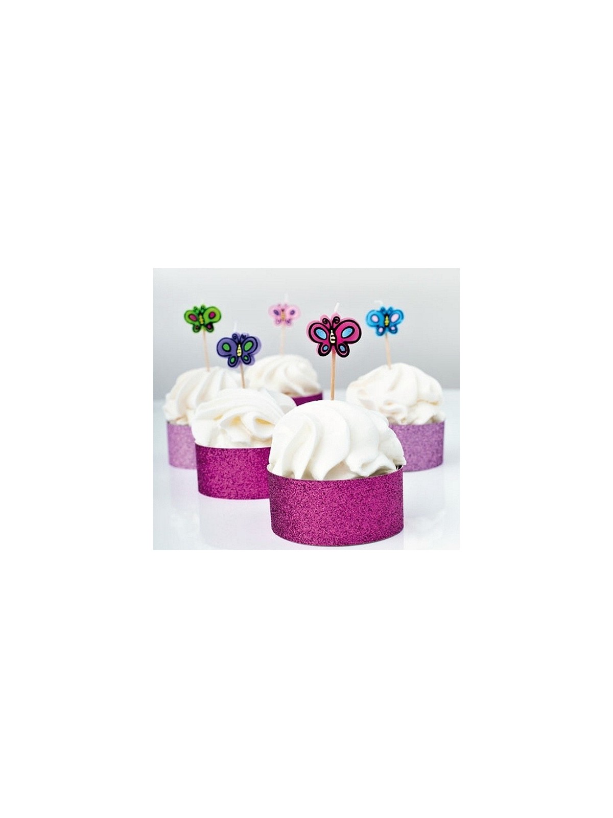 Cake candle - butterflies - 5 pcs.