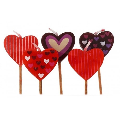 Cake candle Hearts - 5pcs