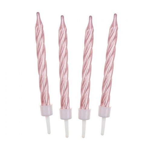 Spiral Birthday Candle - Pink - 12pcs.