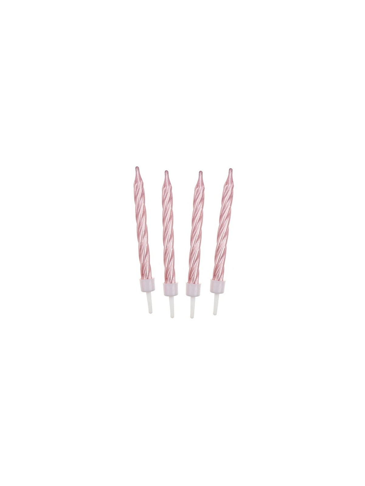 Cake candle Spiral - pink - 12pcs