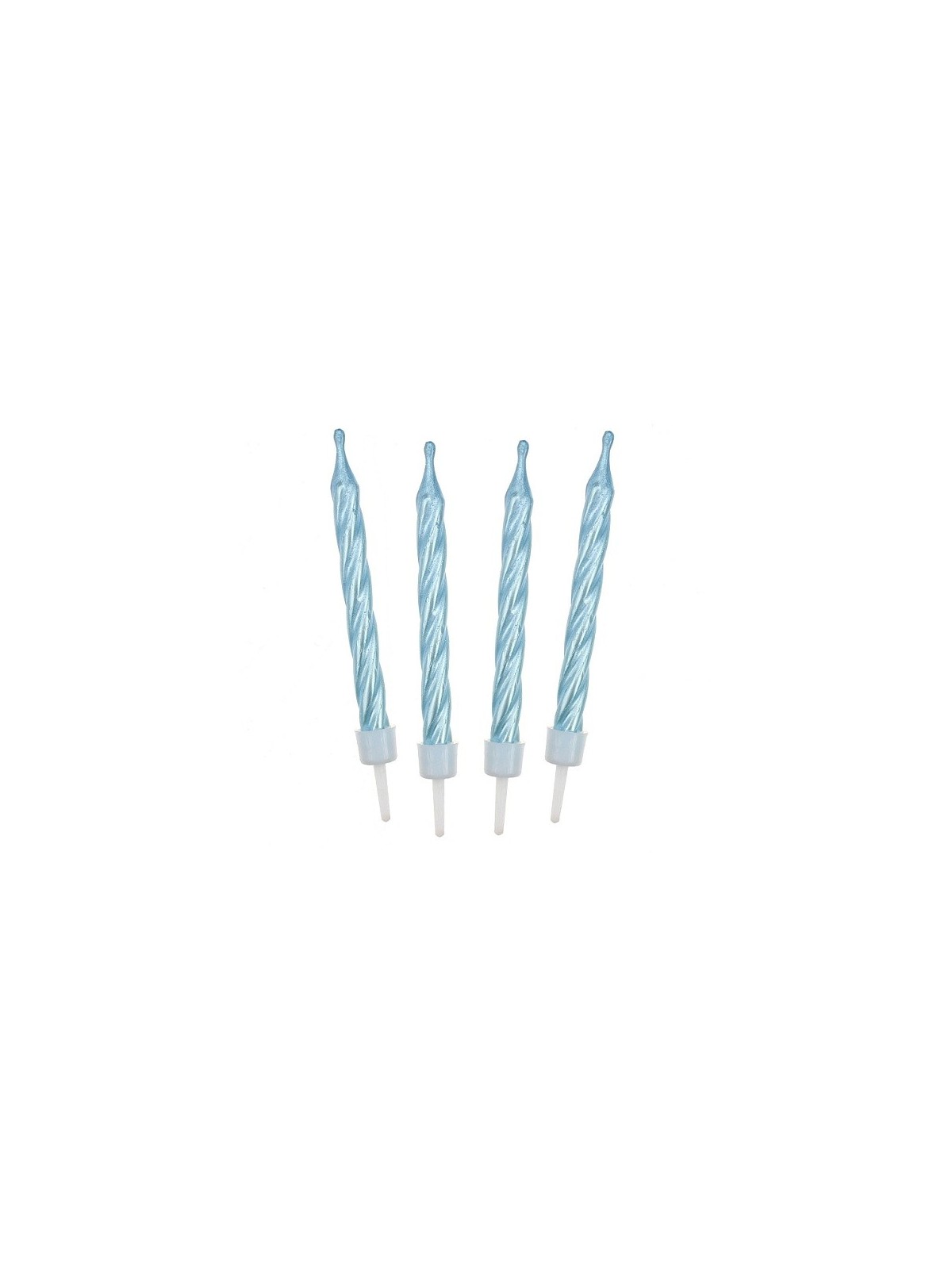 Cake candle Spiral - blue - 12pcs