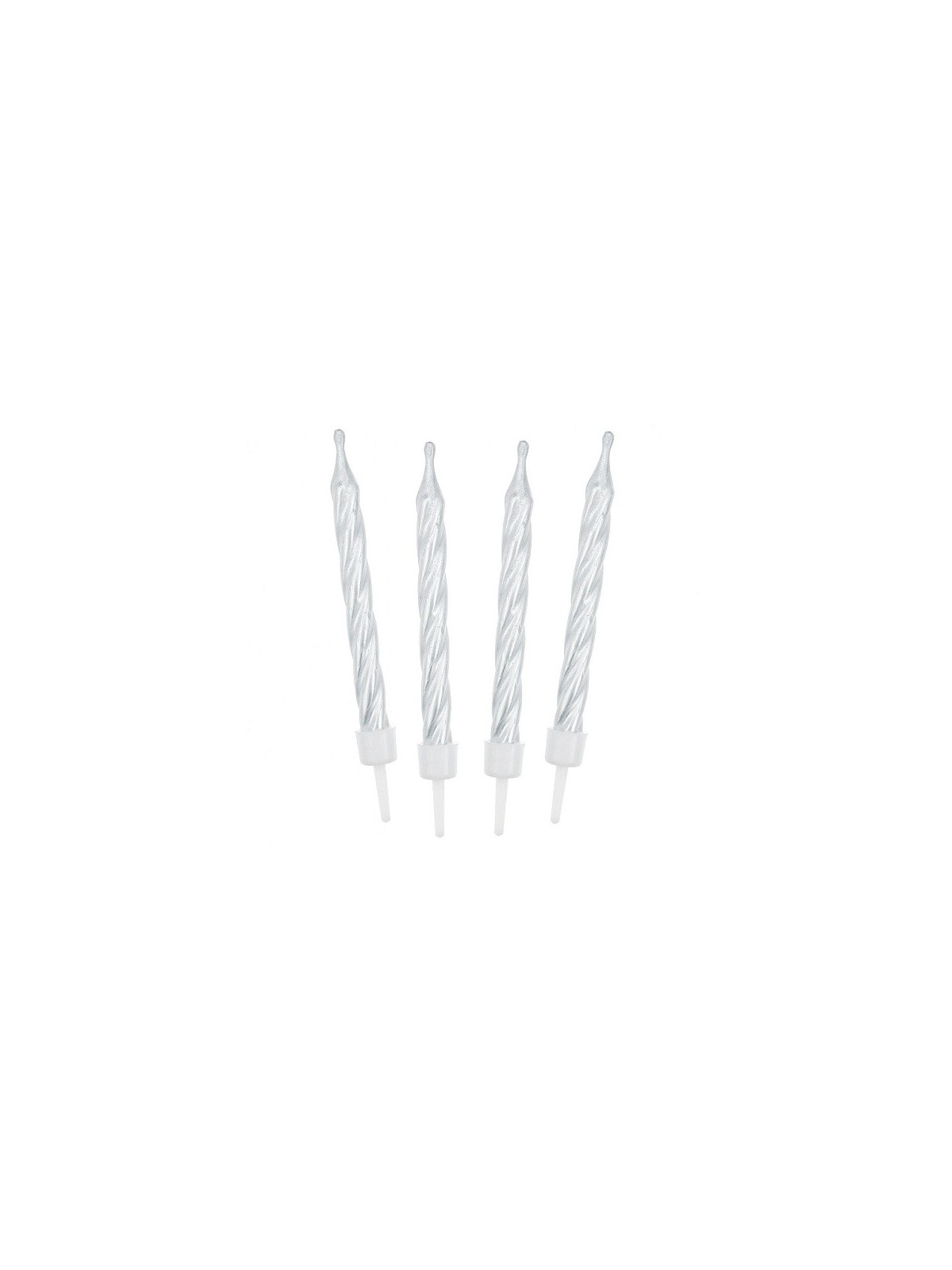 Spiral birthday candle - white - 12pcs