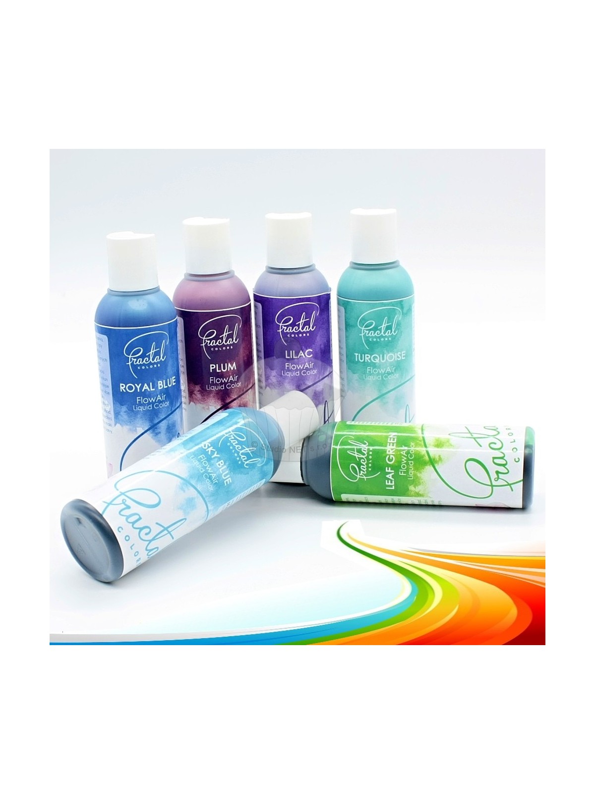 Fractal color airbrush set - cold 6pcs 100ml