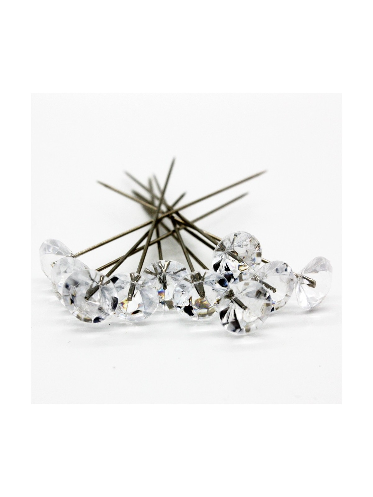 Decorative pins - Clear diamond - 50mm/10ks