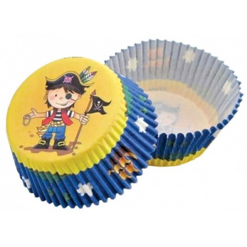 Pastry baskets - yellow-blue pirate - 50pcs