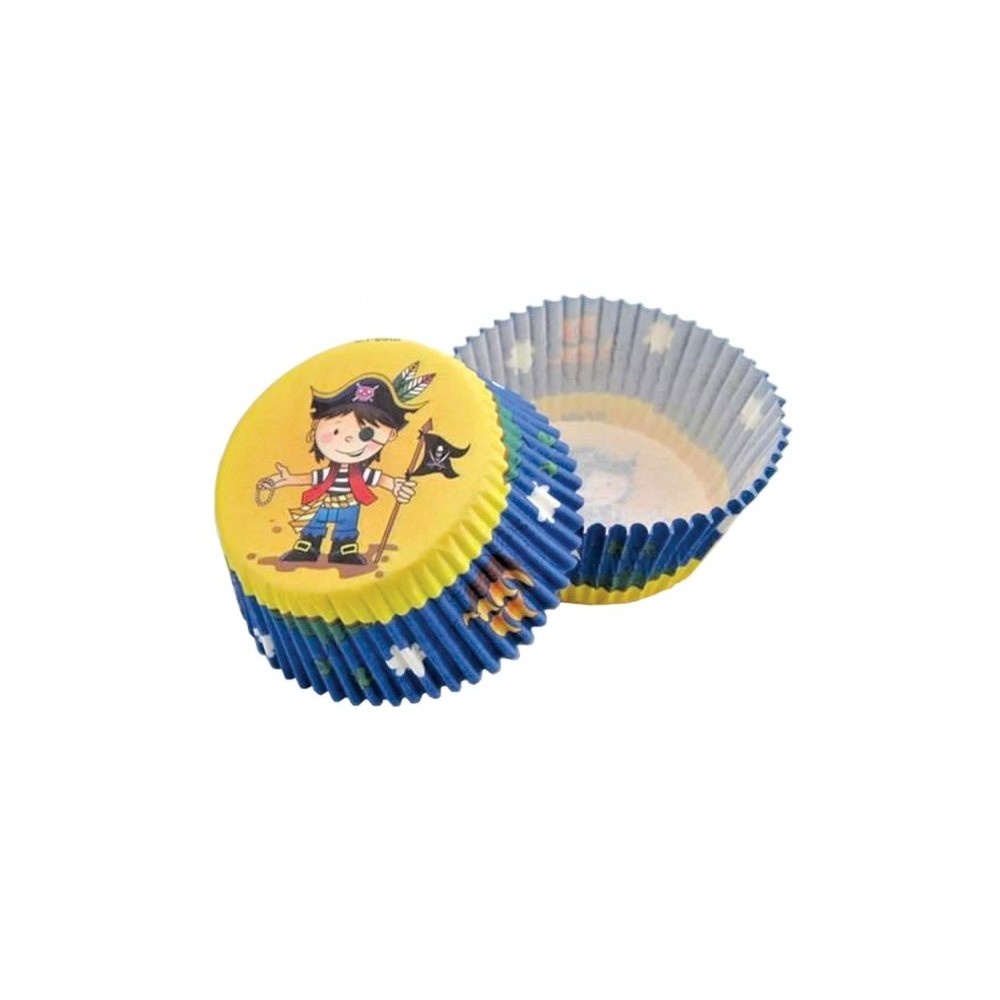 Cukrárske košíčky - žluto-modrý  pirát  - 50ks