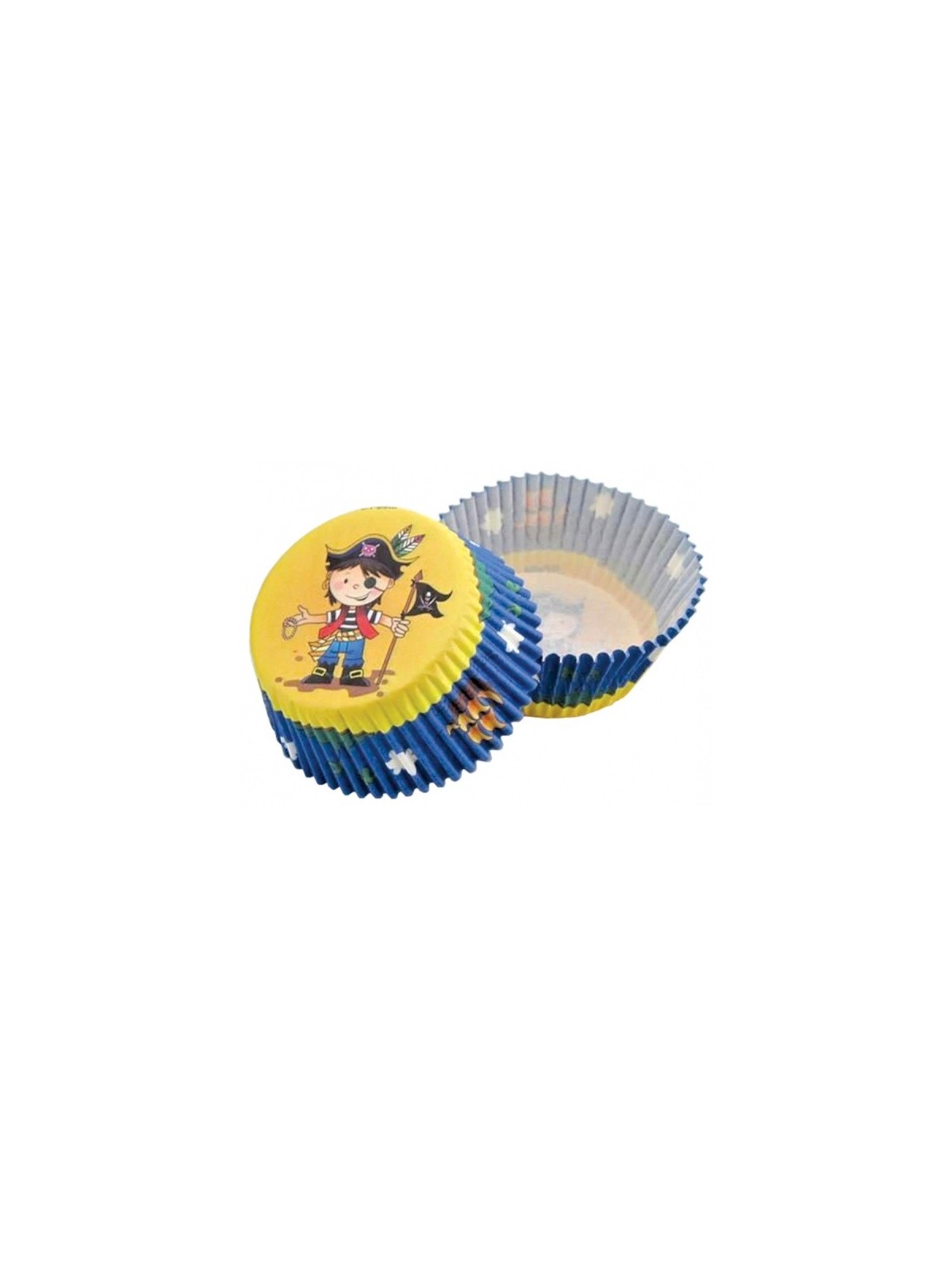 Pastry baskets - yellow-blue pirate - 50pcs